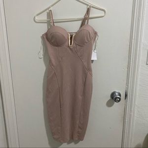 Brand New! Nude Dress with Gold Accent
